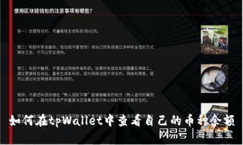 如何在tpWallet中查看自己的币种余额